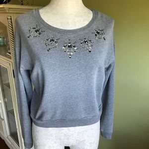 Hollister cropped sweater with jewels